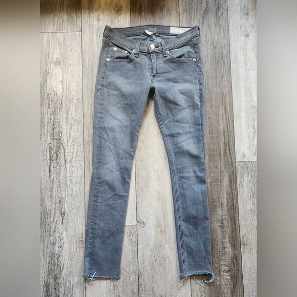 Rag & Bone Women's Gray Distress Ankle Skinny Jeans - Picture 1 of 6